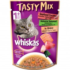 WHISKAS SEAFOOD COCKTAIL & WAKEME SEAWEED IN GRAVY 70G